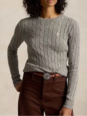 Ralph Lauren Charcoal Cable Knit Sweater